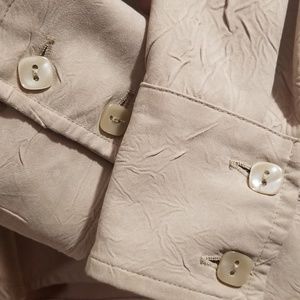 Hannah, long sleeve, leather-look blouse.